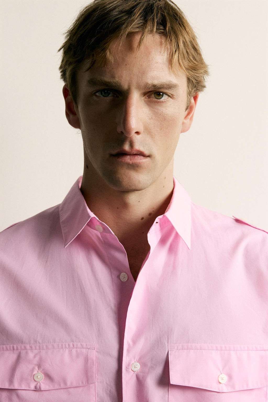 CAMISA RELAXED FIT TRABILLAS / Rosa - Zara фото 5
