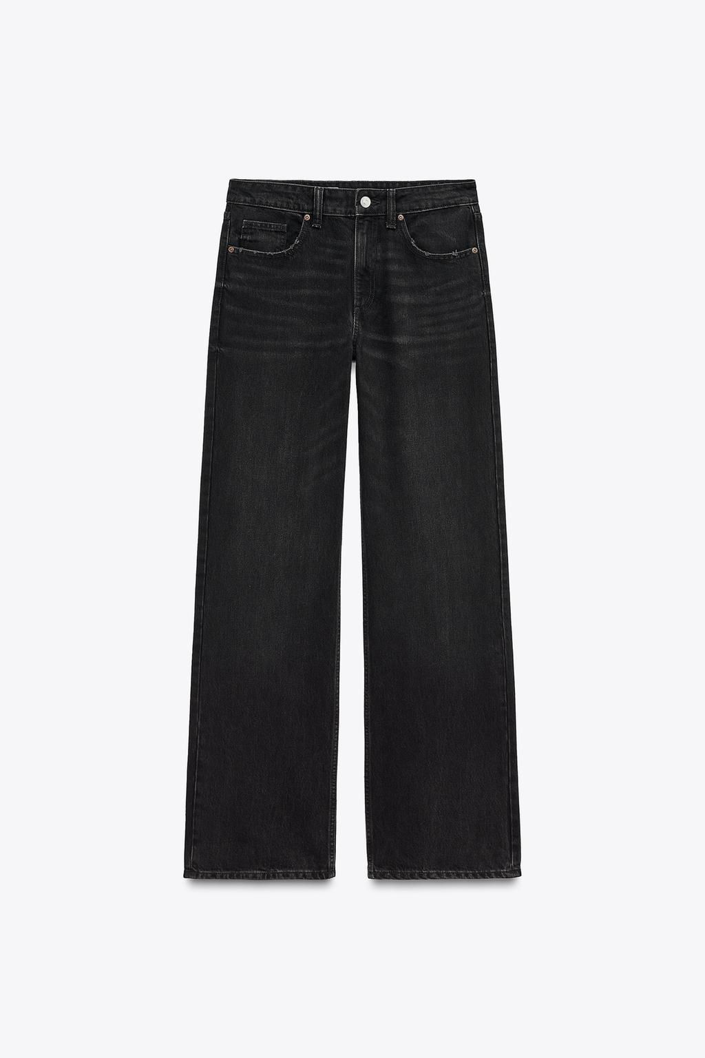 TRF WIDE-LEG MID-RISE FULL LENGTH JEANS - Zara фото 12