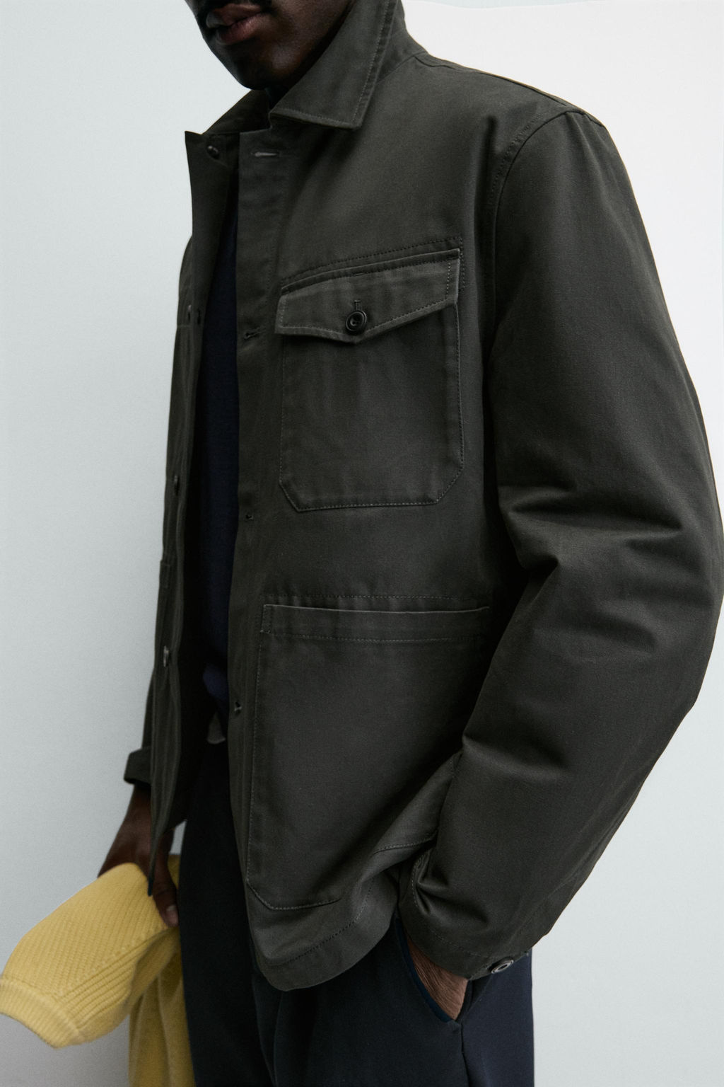 SOBRECAMISA REGULAR FIT BOLSILLOS / Verde / Azul - Zara фото 5