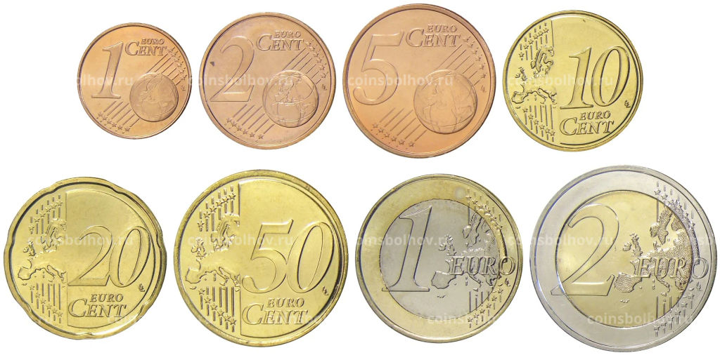 Годовой набор монет евро 2008 года Кипр (в блистере)