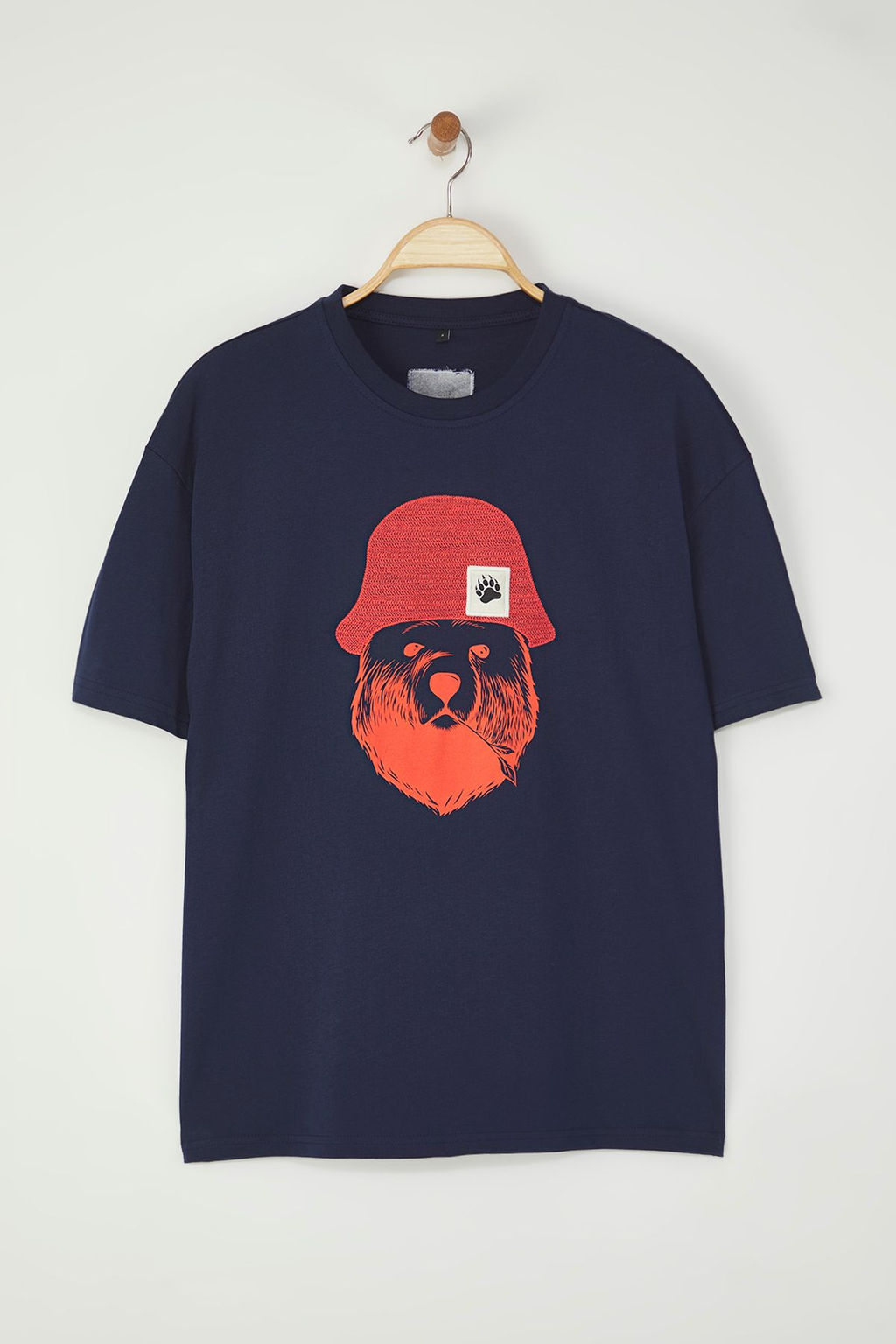 TRENDYOL MAN Ekru Oversize/Genis Kesim Aplike Sapka Detayl? %100 Pamuklu K?sa KolT-Shirt TMNSS25TS00016 - Trendyolmilla фото 5