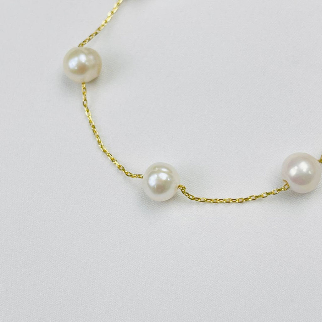 Браслет на цепочке с Жемчугом 17 см +