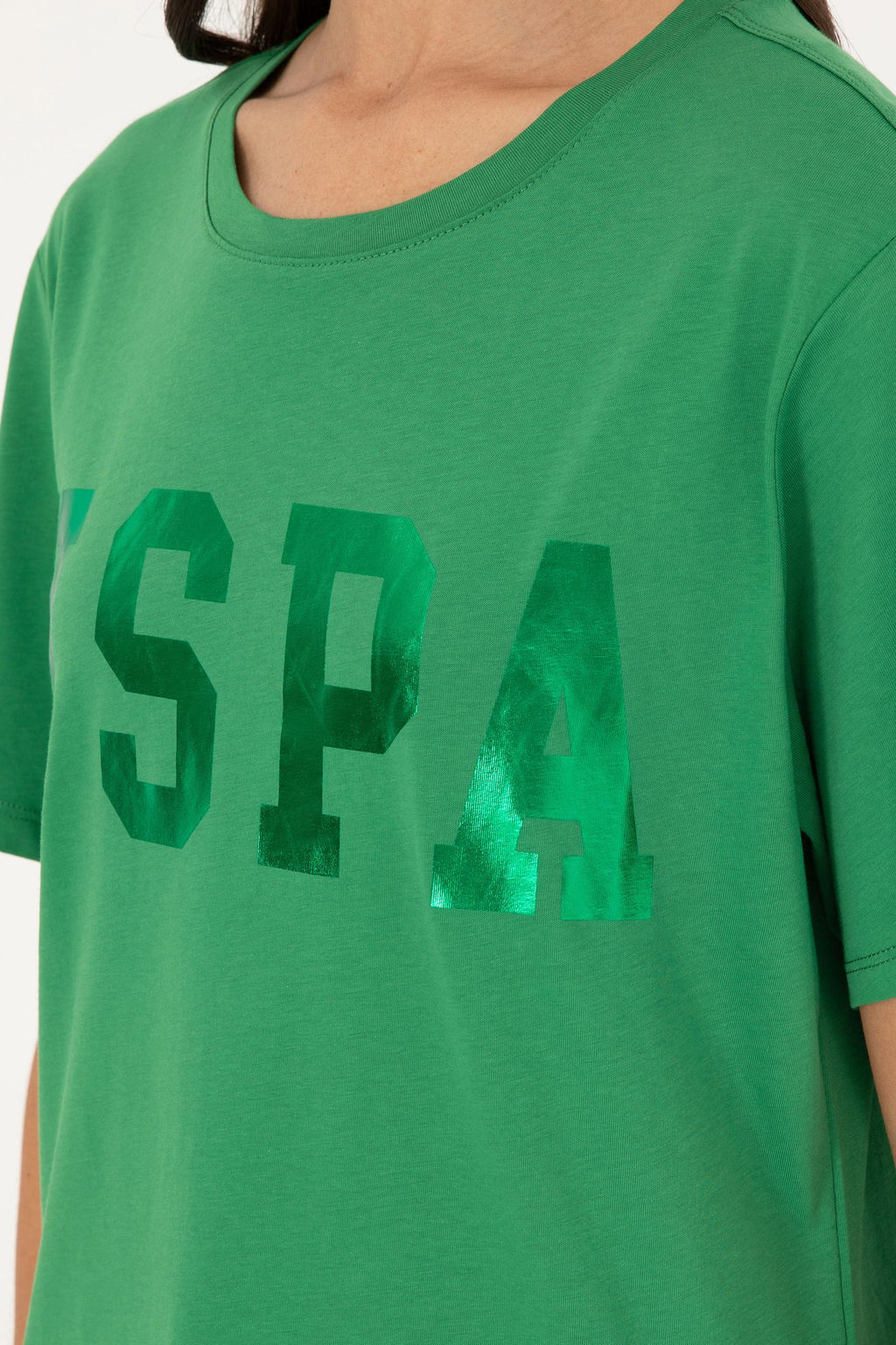 Женская зеленая базовая футболка - U.s. polo assn фото 7