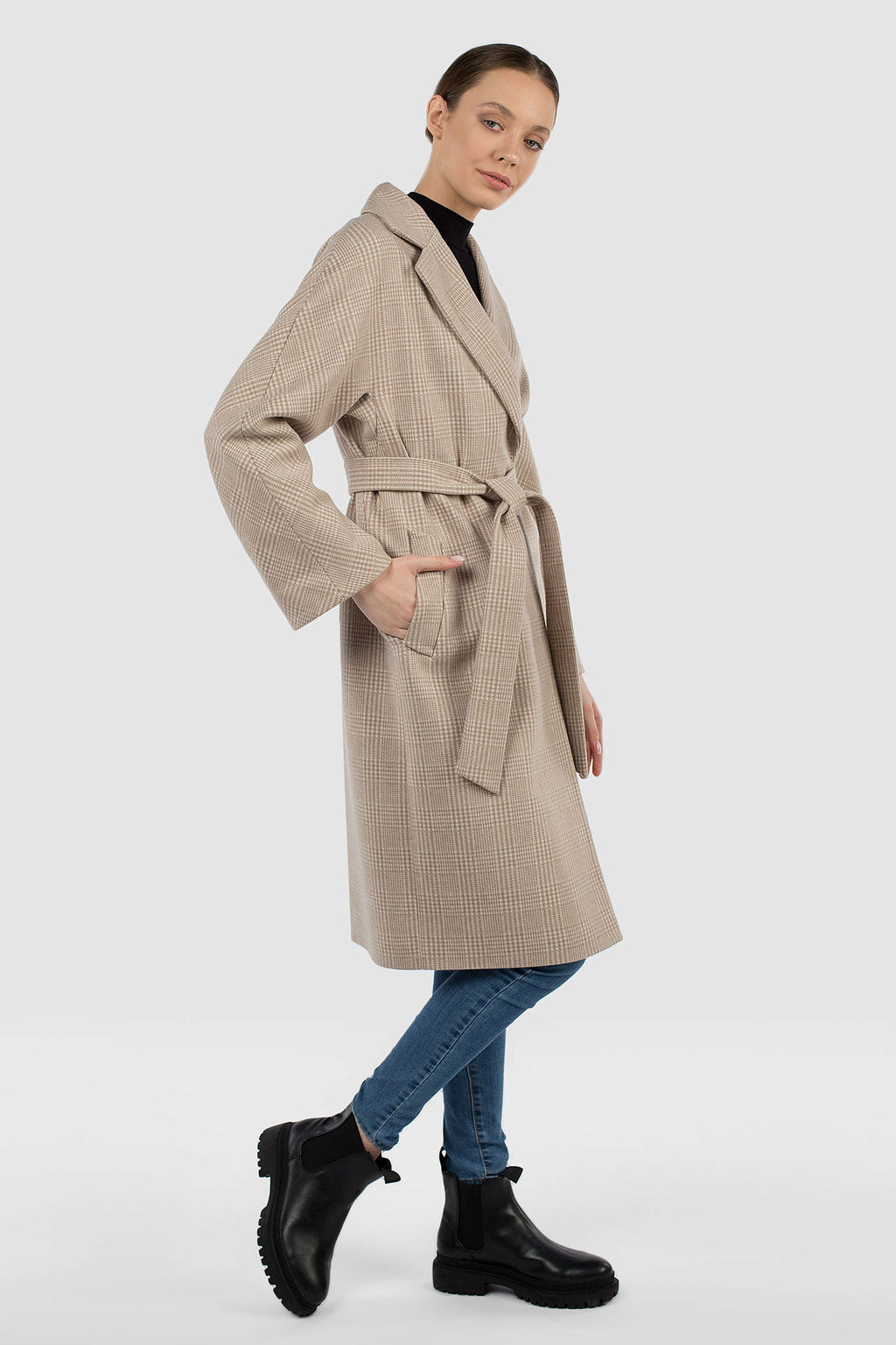 Пальто женское демисезонное Classic Reserve (пояс) - El podio фото 3
