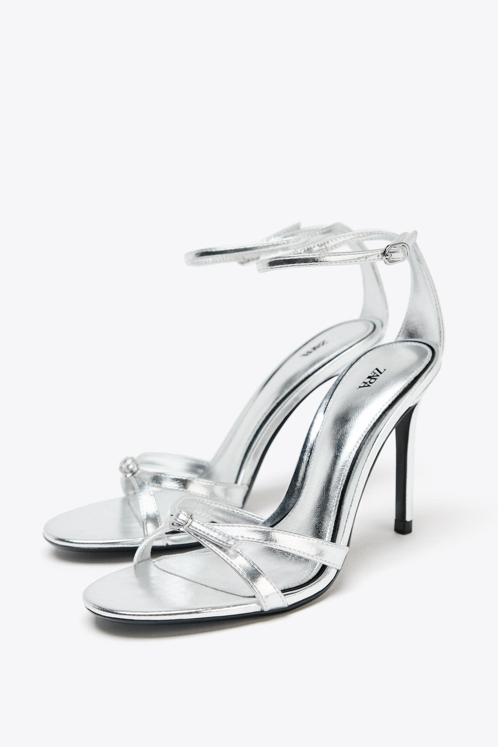 METALLIC HIGH-HEEL SANDALS - Zara фото 18