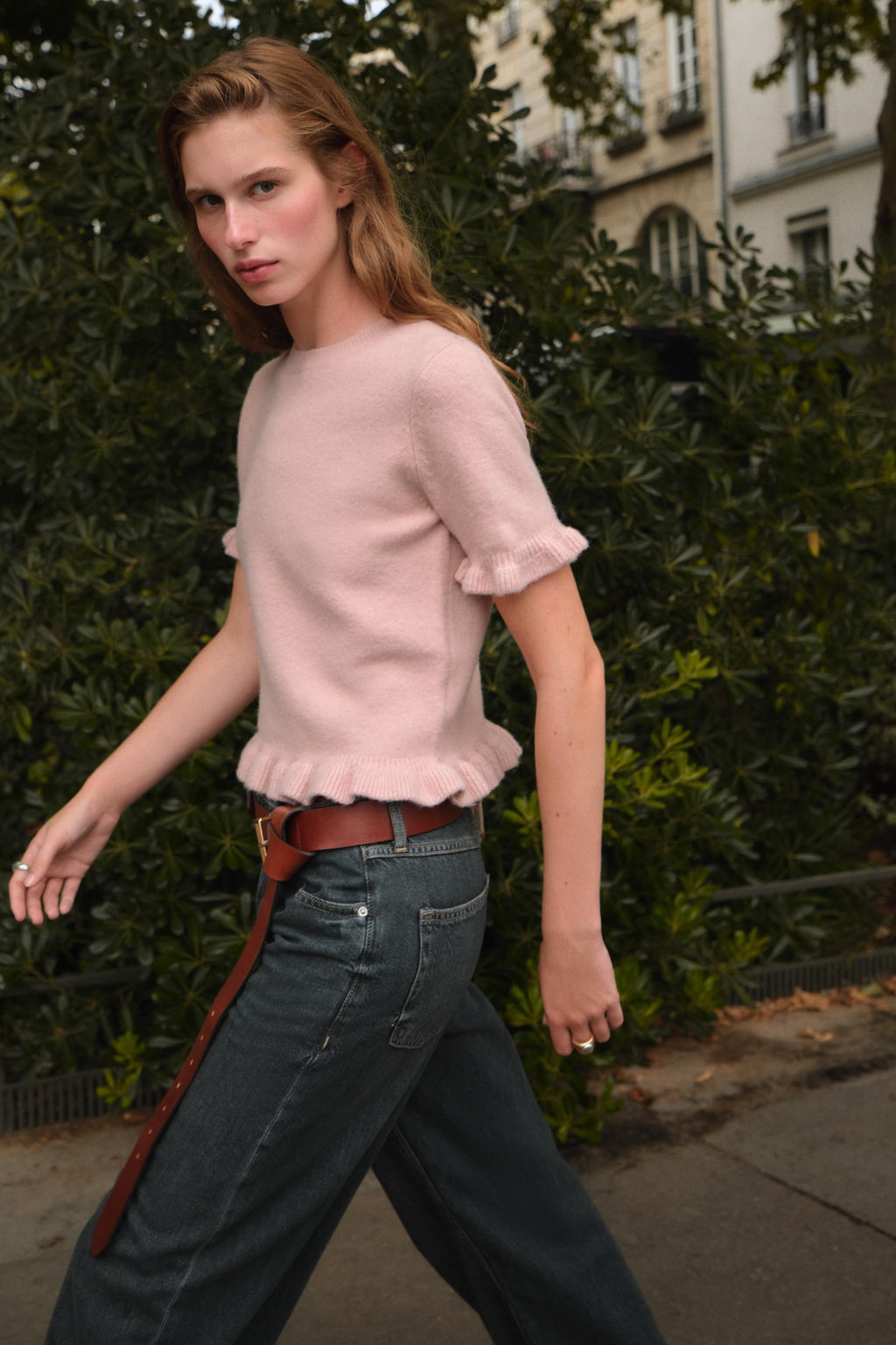 KNIT SHORT SLEEVE SWEATER WITH RUFFLES - Zara фото 3