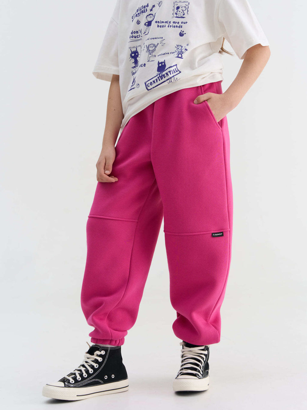 Джоггеры Бабл-гам с карманами утепленные 7+ - Bungly фото 7