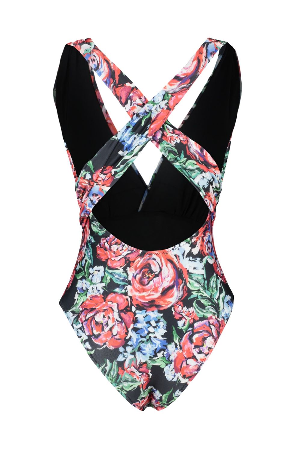 Cicek Desenli Derin Dekolteli S?rt Dekolteli High Leg Mayo TBESS23MA00316