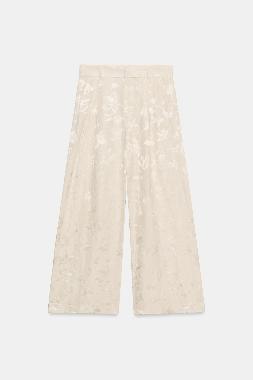 PANTAL?N CON LINO JACQUARD ZW COLLECTION / Crudo - Zara фото 5