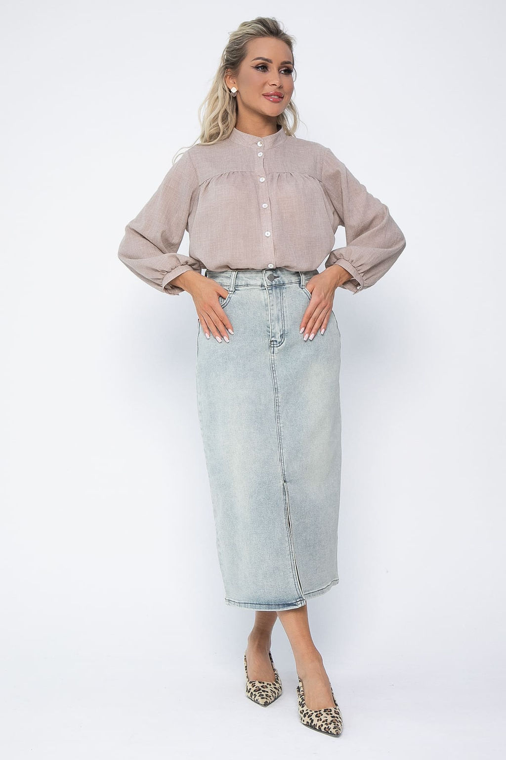 Юбка Мюнхен (голубо-зеленая) Ю13644-4М - Lt collection фото 10