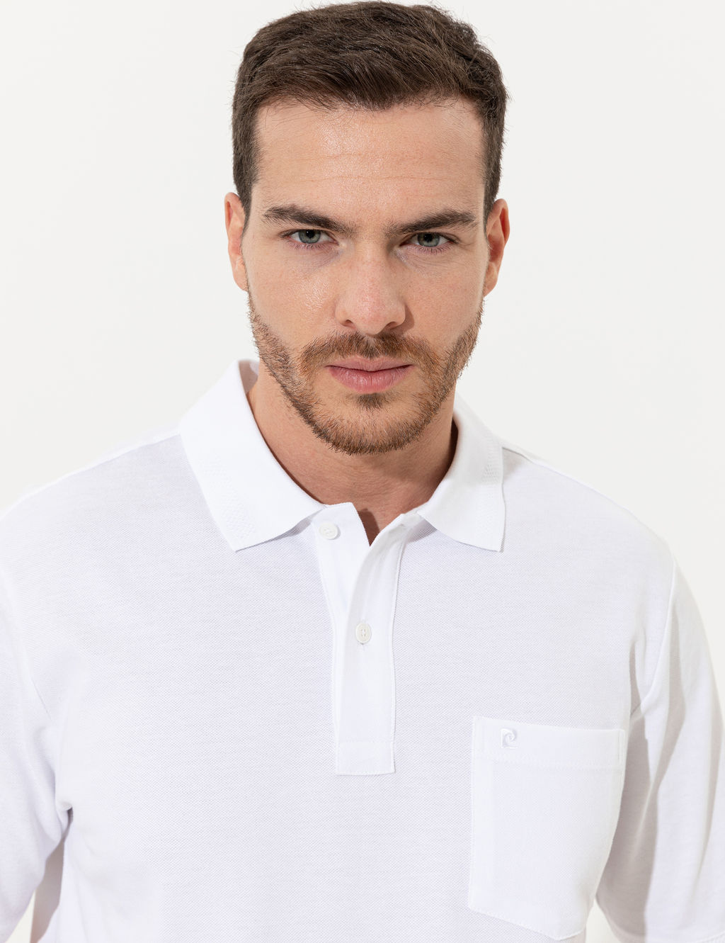 Beyaz Regular Fit Polo Yaka Basic Ti__rt