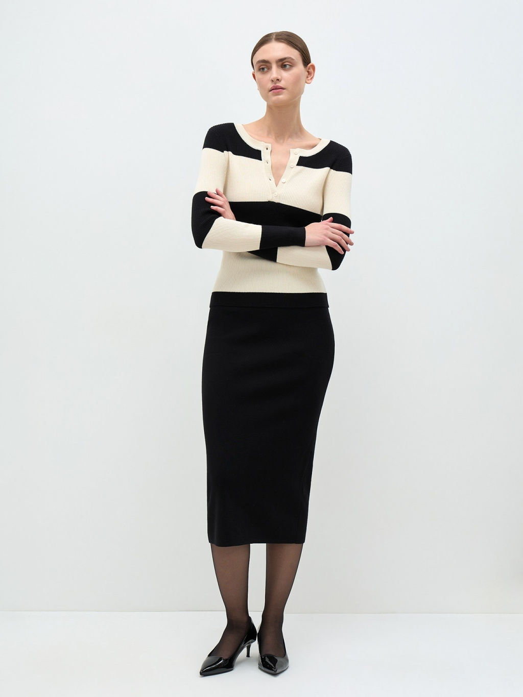 Conso/KJL 240715 - milk/black Джемпер женский