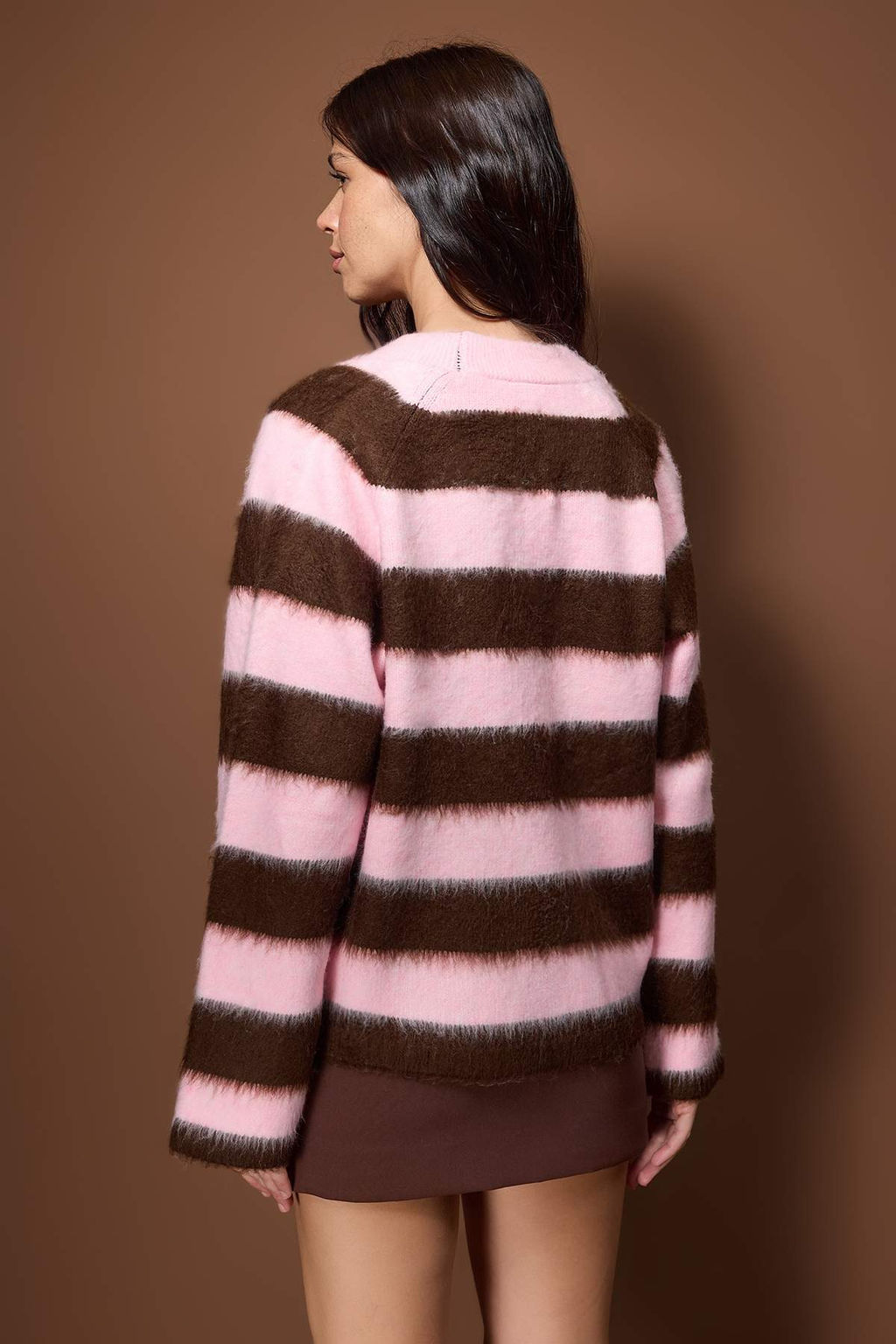 Pembe Cizgili Bisiklet Yaka Triko H?rka TWOAW26HI00298 - Trendyolmilla фото 4