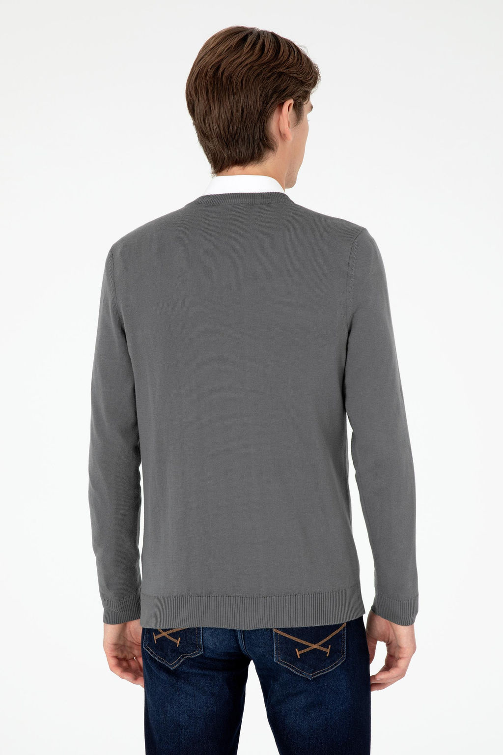 Мужской базовый свитер антрацитового цвета - U.s. polo assn фото 5