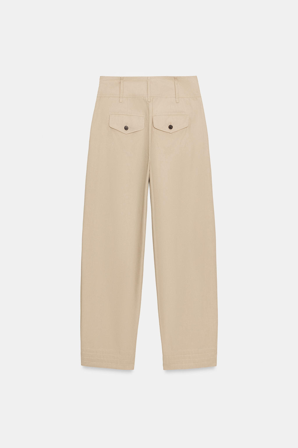 PANTAL?N ANCHO BAJO AJUSTABLE / Camel claro - Zara фото 9