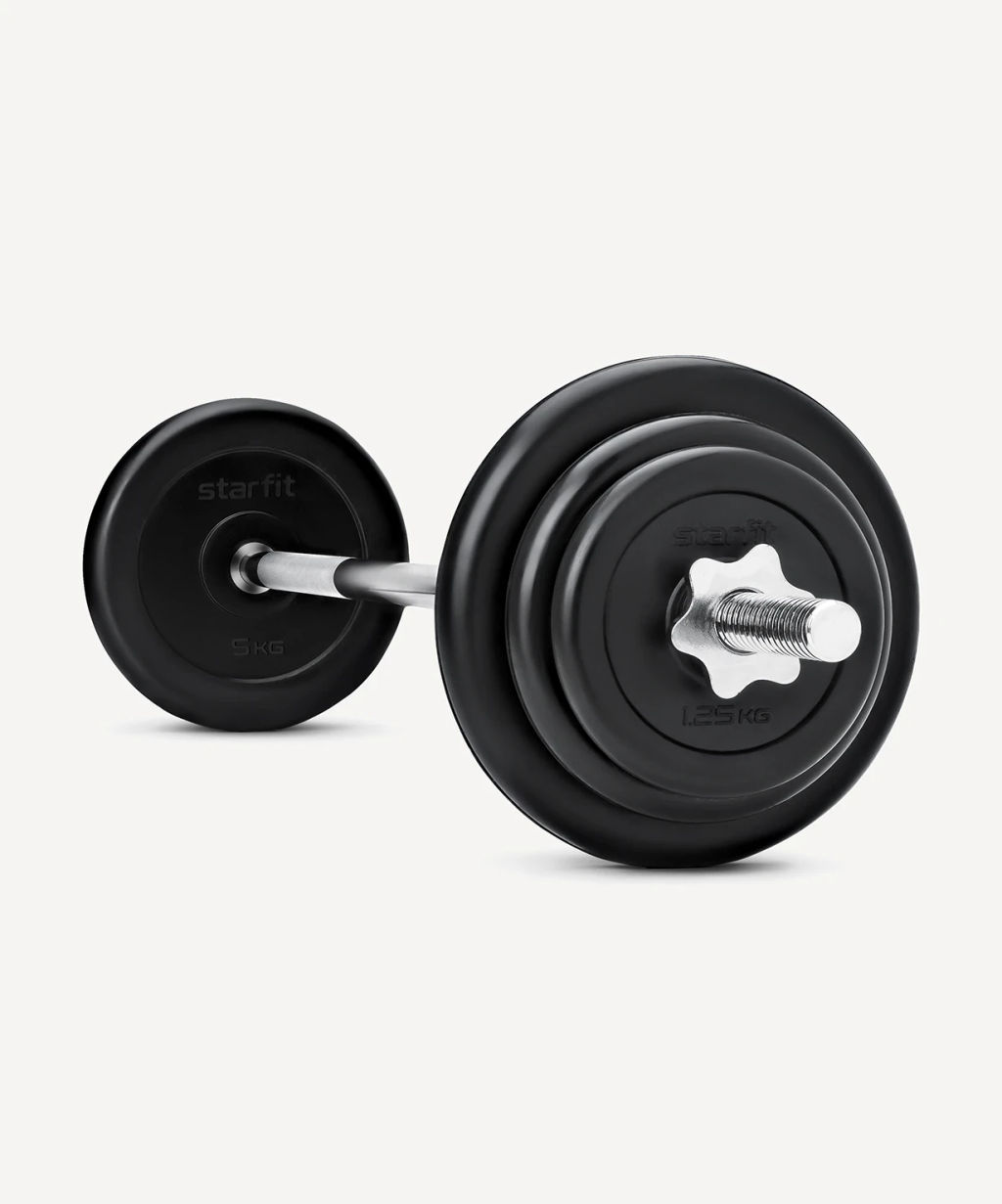 Диск обрезиненный STARFIT BB-202 5 кг, d=26 мм, стальная втулка, черный фото 4