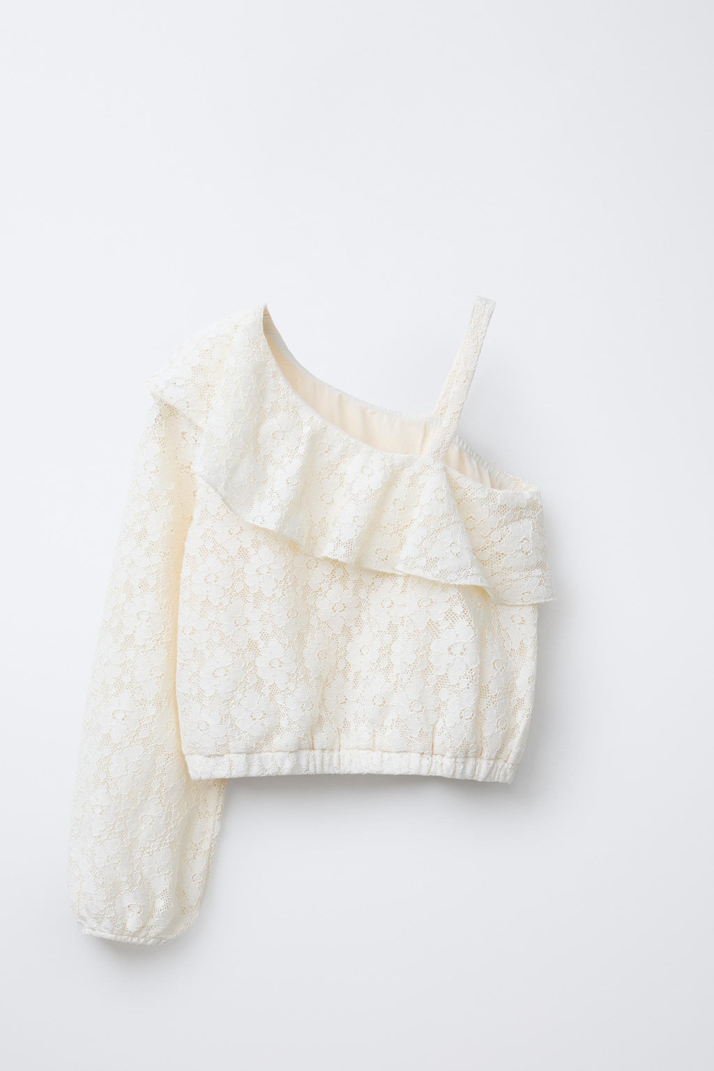 ASYMMETRIC LACE RUFFLE TOP - Zara фото 2