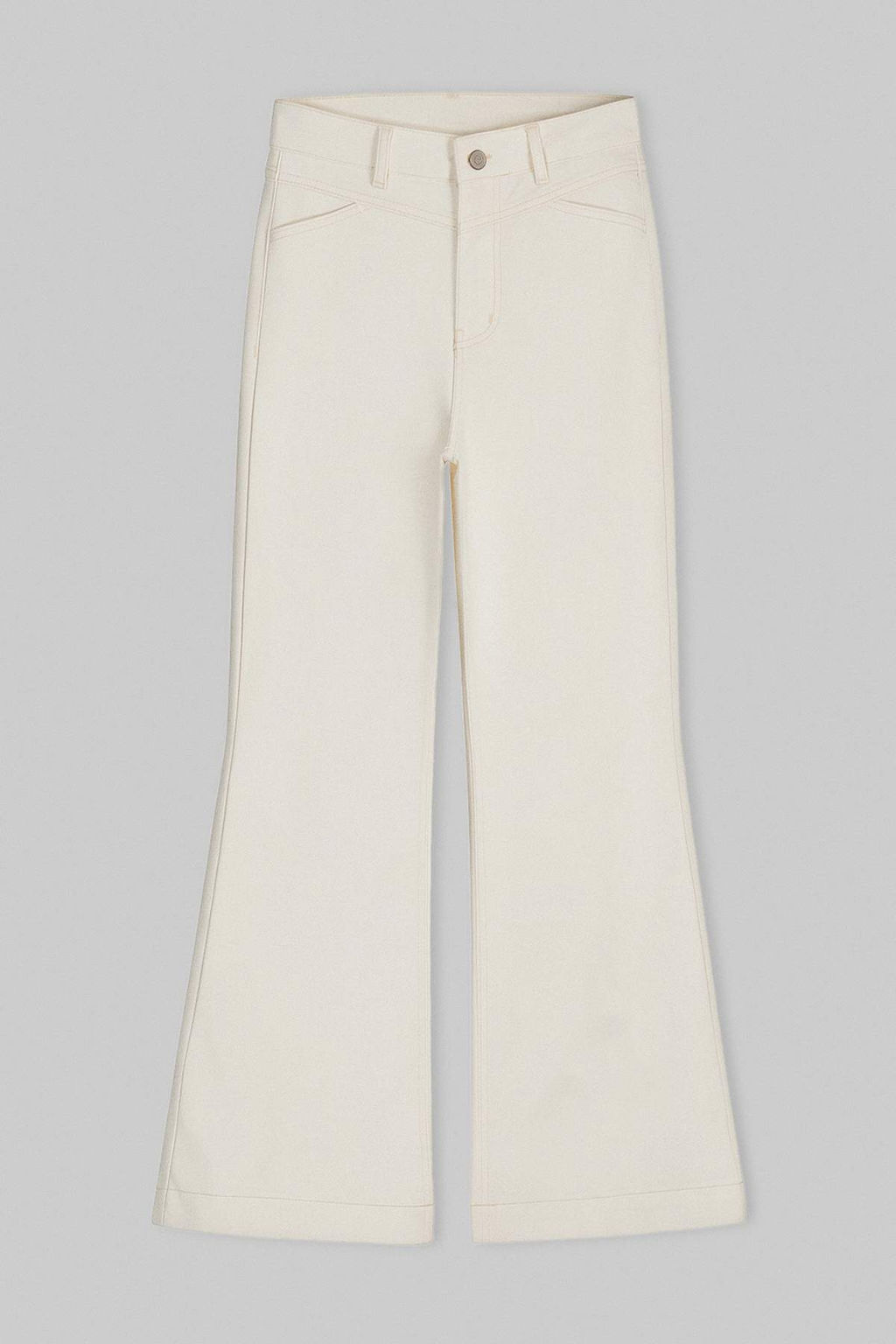Ekru Yuksek Bel Orta Esnek Ispanyol Paca Flare Jeans TWOSS26JE00253 - Trendyolmilla фото 5