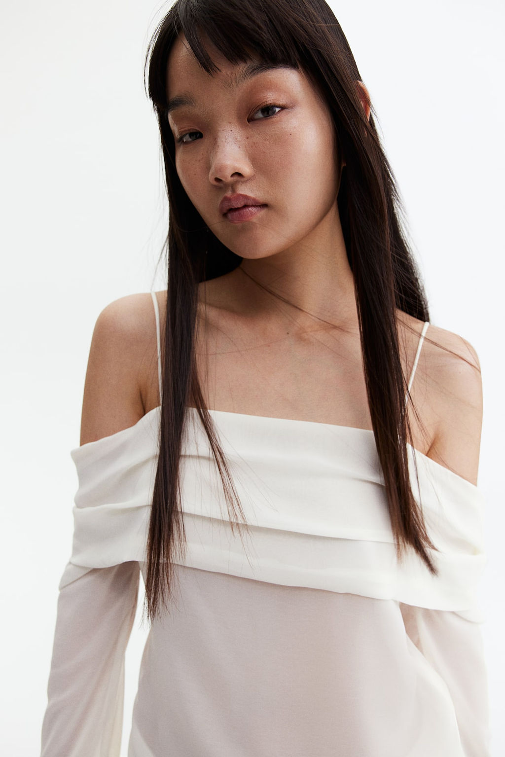 Top off-the-shoulder en gasa - H&m фото 3