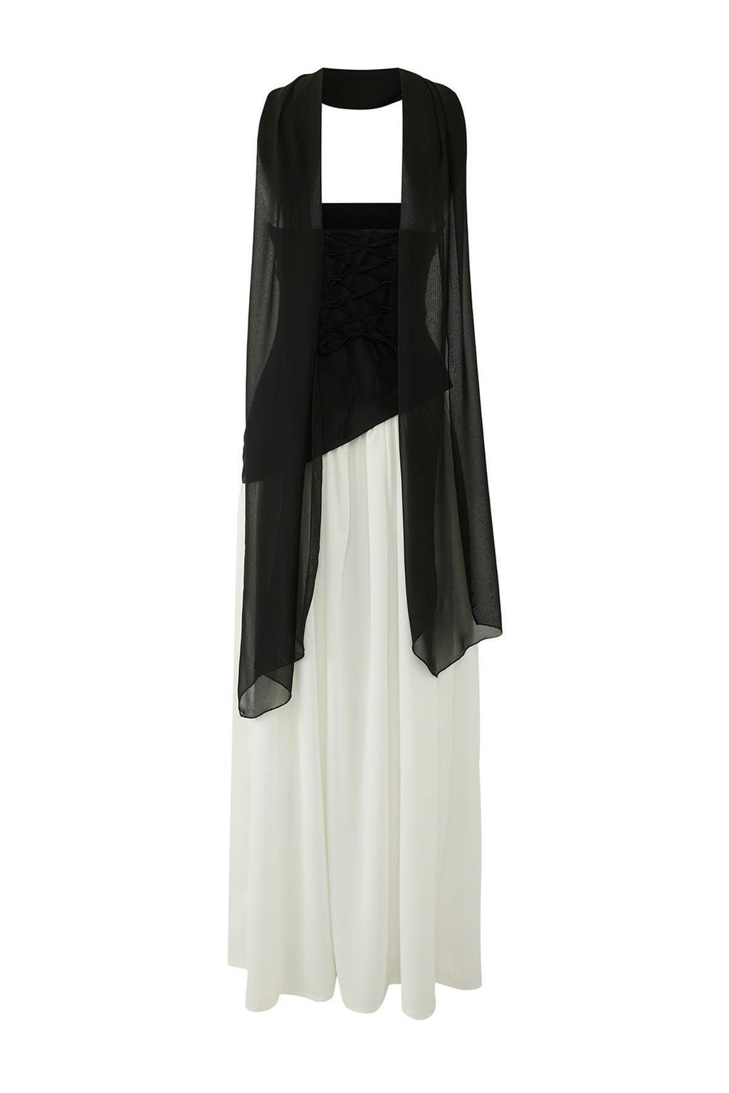 Siyah-Beyaz A Kesim SalDetayl? Maxi S?k Abiye Gece Mezuniyet Elbisesi TPRSS25EL00310 - Trendyolmilla фото 7