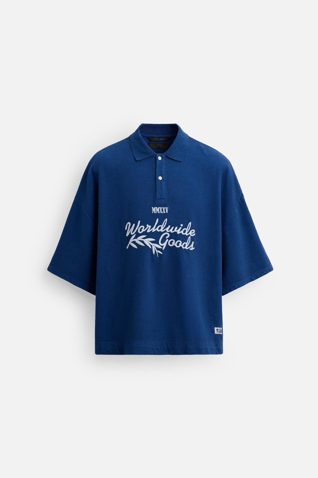 EMBROIDERED TEXT POLO SHIRT - Zara фото 7