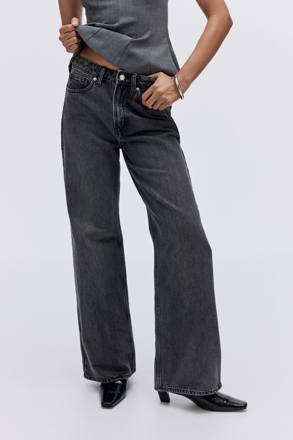 Wide High Waist Jeans - H&m фото 19