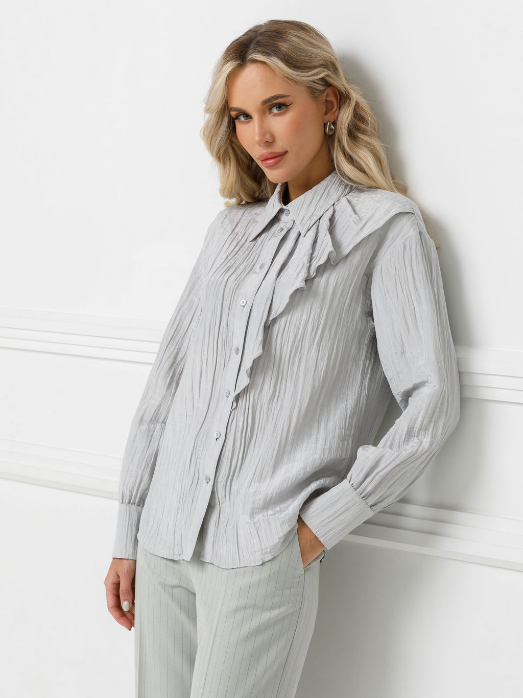 Блузка из вискозы с эффектом креш