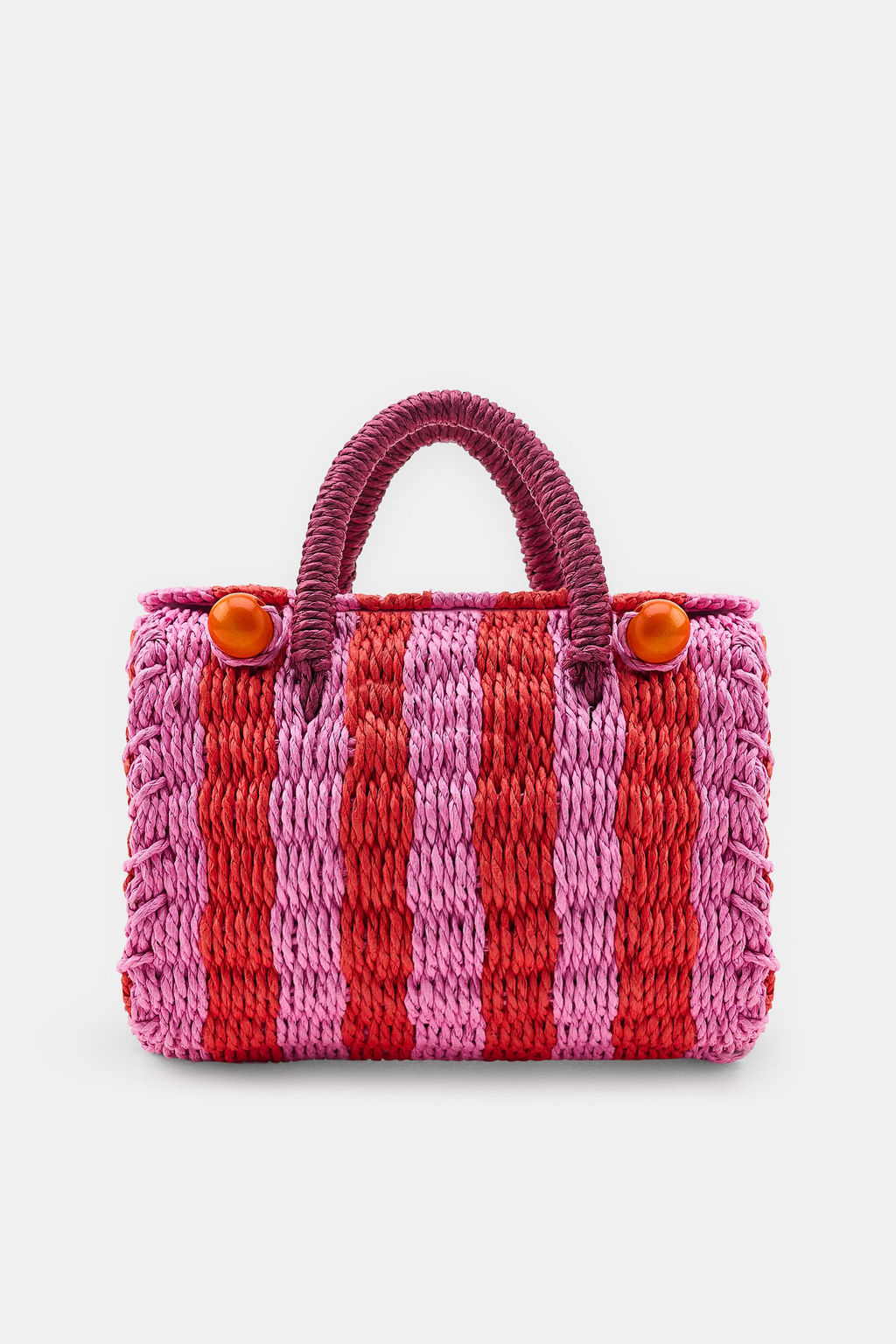 BOLSO COFRE RAYAS / Rosa - Zara фото 2