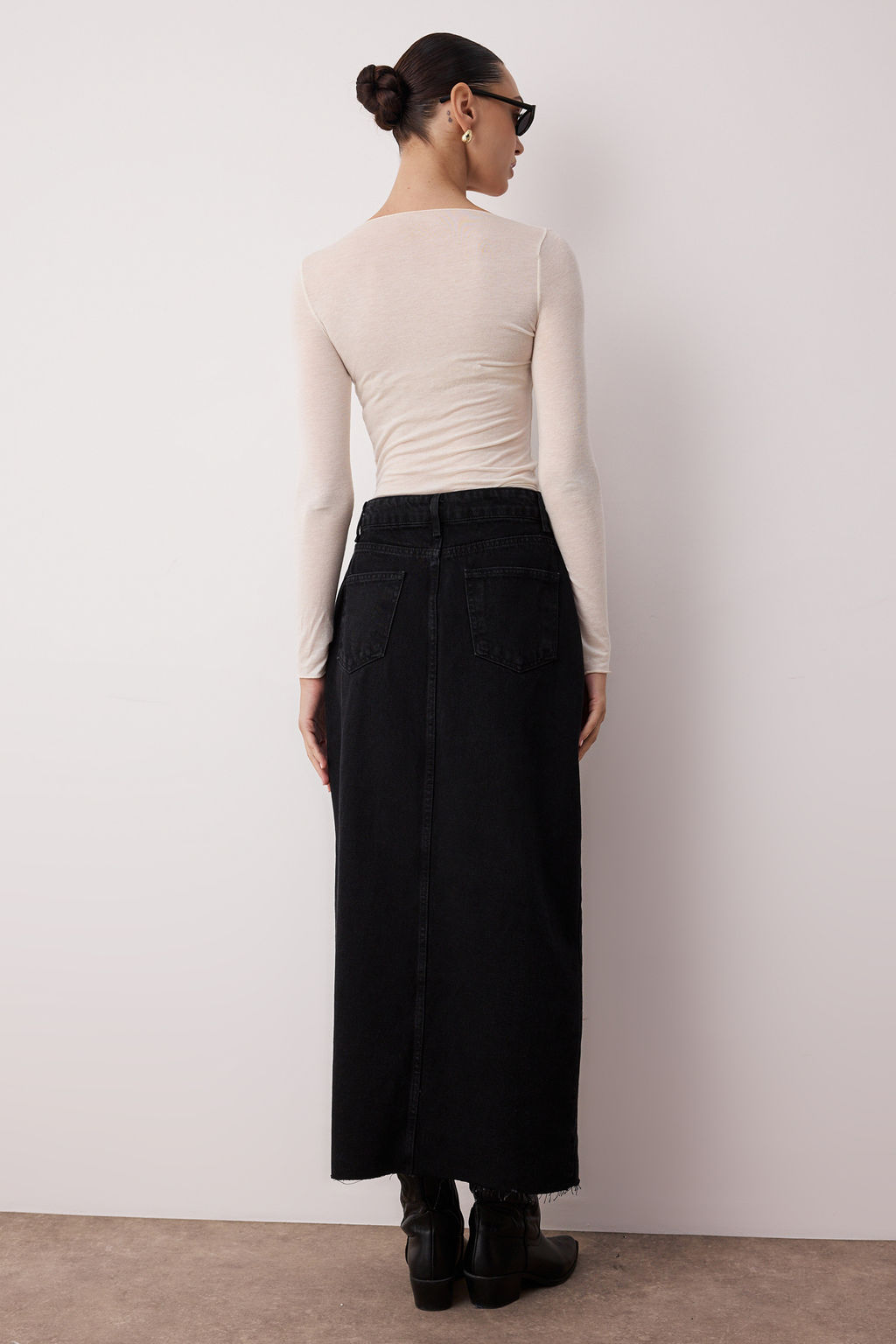 TRENDYOLMILLA Siyah More Sustainable Y?rtmacl? Maxi Denim Etek TWOSS23ET00290 фото 18