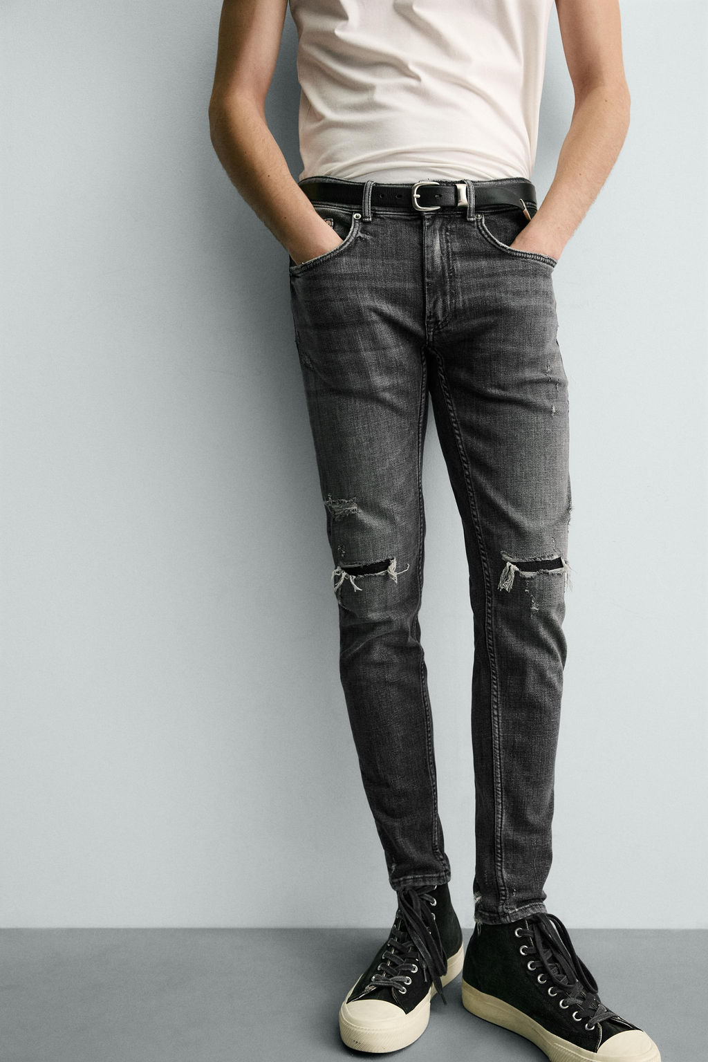 JEANS SKINNY FIT / Gris - Zara фото 5