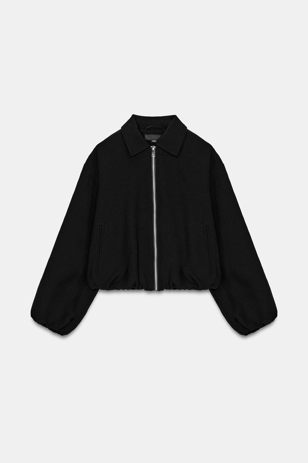 CHAQUETA GLOBO CREMALLERA / Negro - Zara фото 8