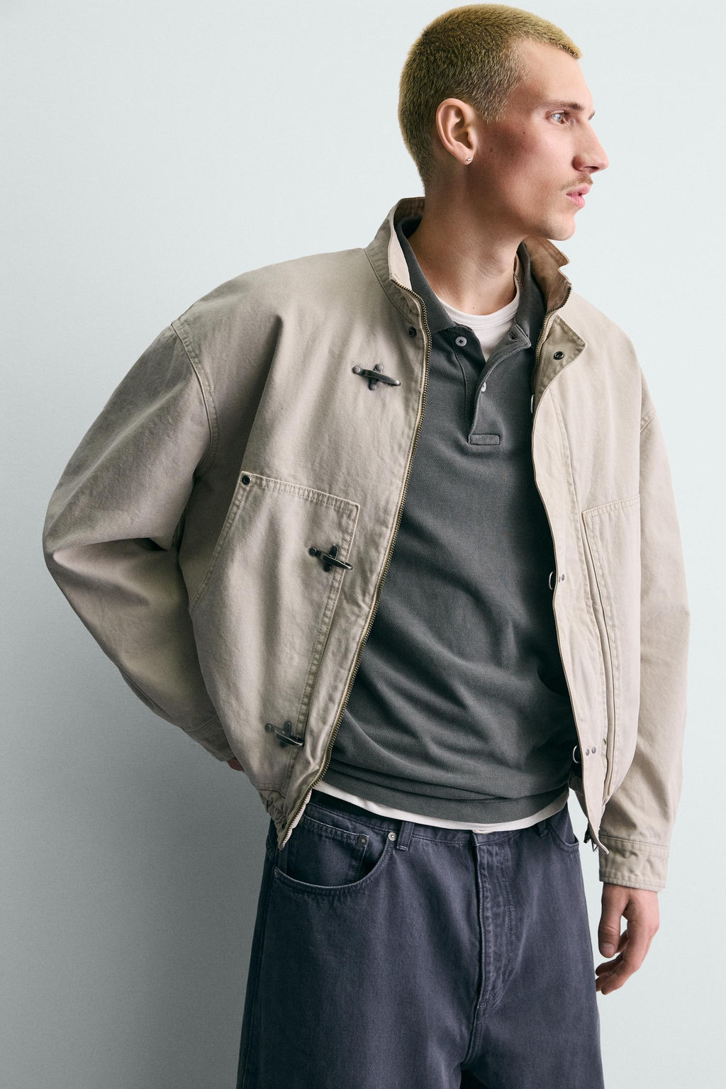 CROPPED FIT FIREMAN CLASP JACKET - Zara фото 15