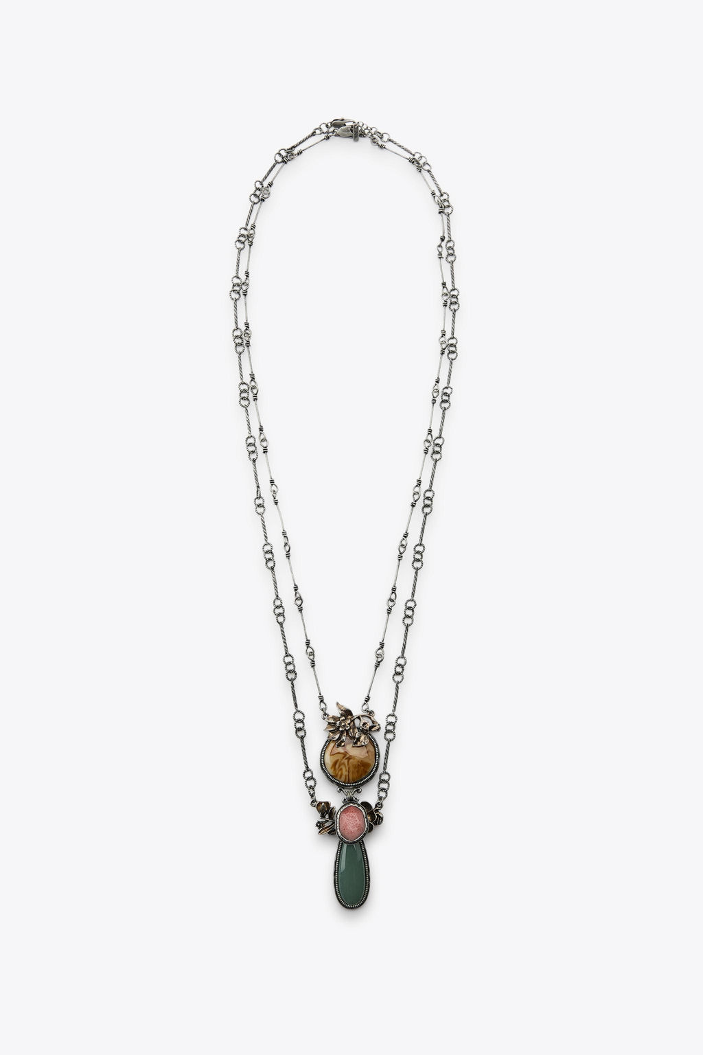 PACK OF 2 NECKLACES WITH FLOWERS AND STONES - Zara фото 4
