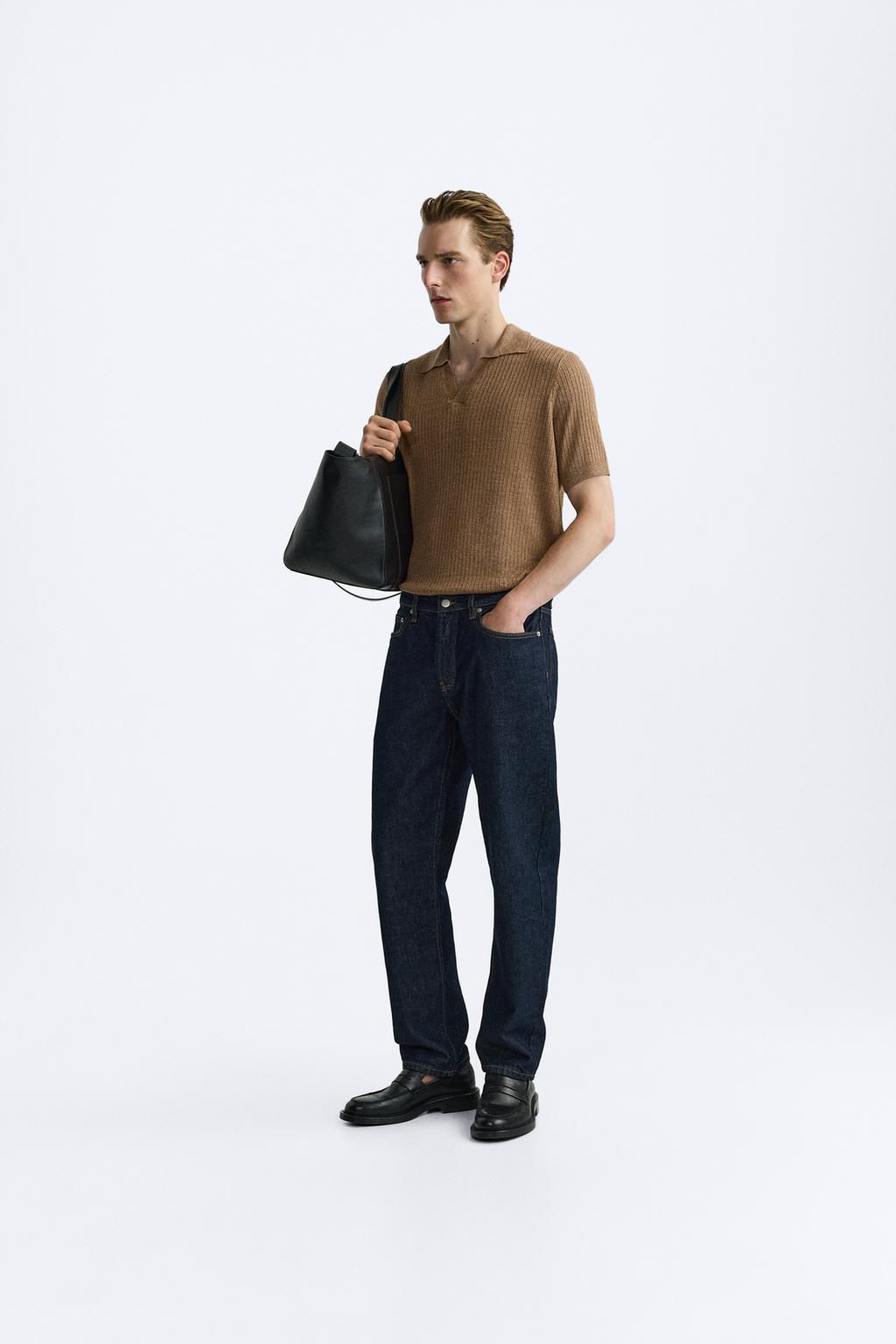LINEN - VISCOSE KNIT POLO SHIRT - Zara фото 7