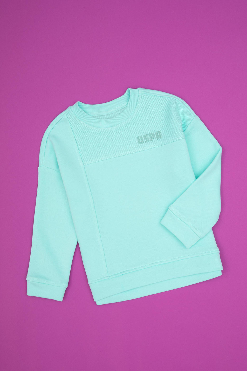 K_z _ocuk Ye_il Bisiklet Yaka Sweatshirt Sepette S_rpriz _ndirim