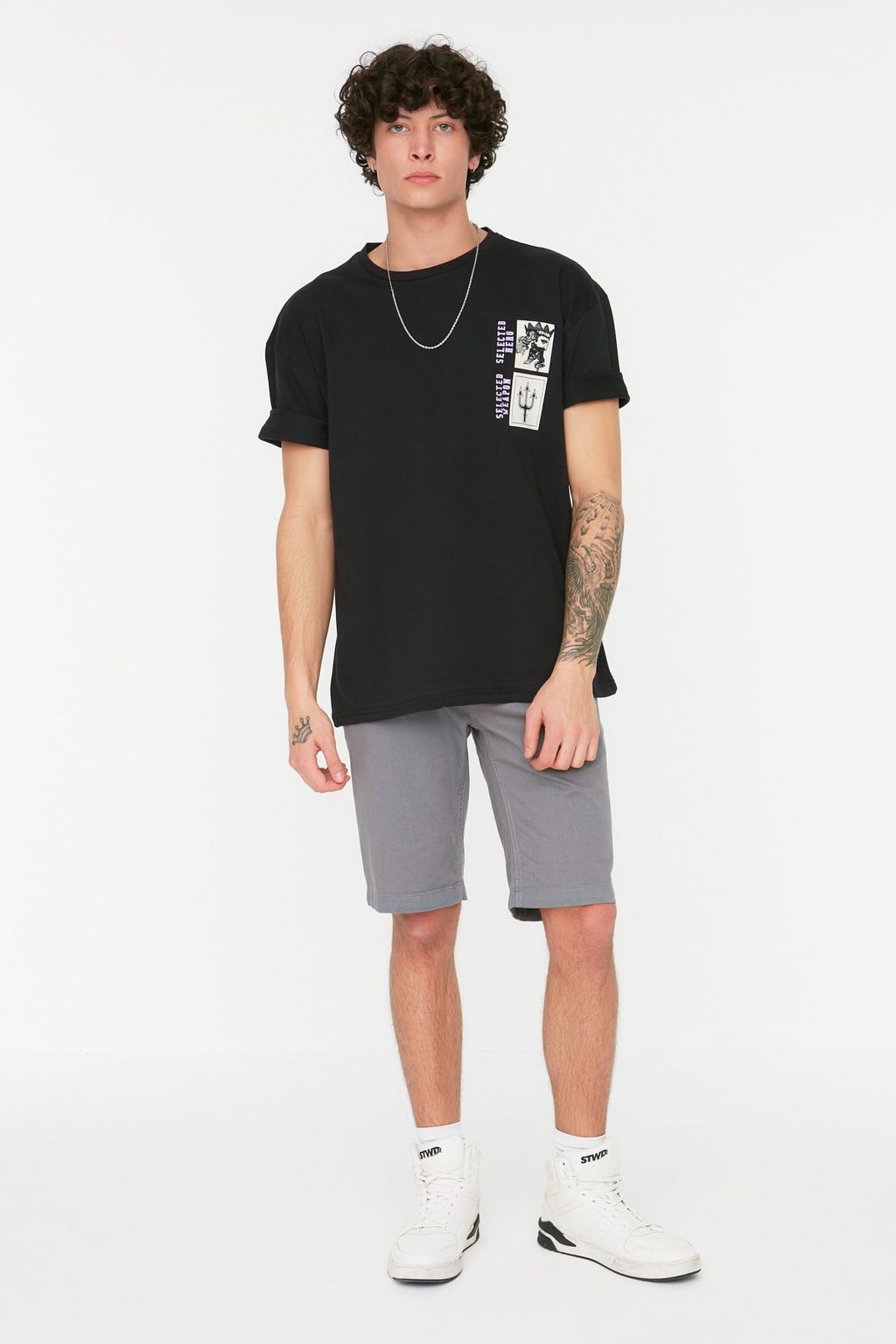 TRENDYOL MAN Lacivert Oversize/Genis Kesim K?sa Kollu Sanat Bask?l? 100% Pamuklu T-Shirt TMNSS21TS3559 - Trendyolmilla фото 15