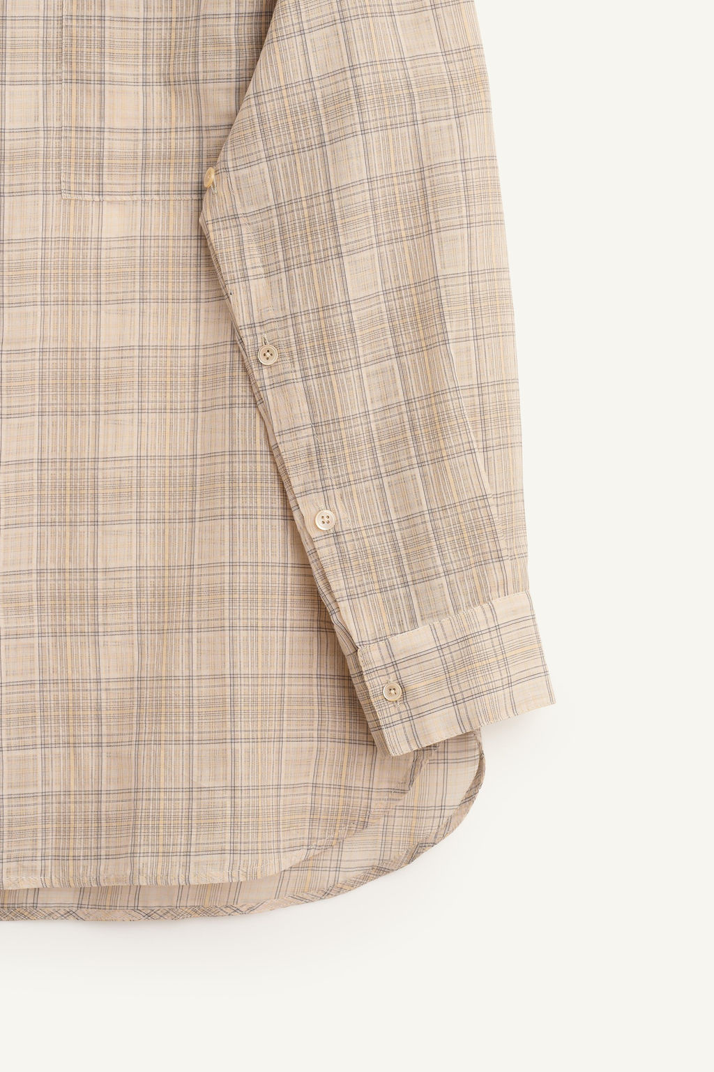 LNG SLV CHCK SHRT / Beige - Zara фото 8