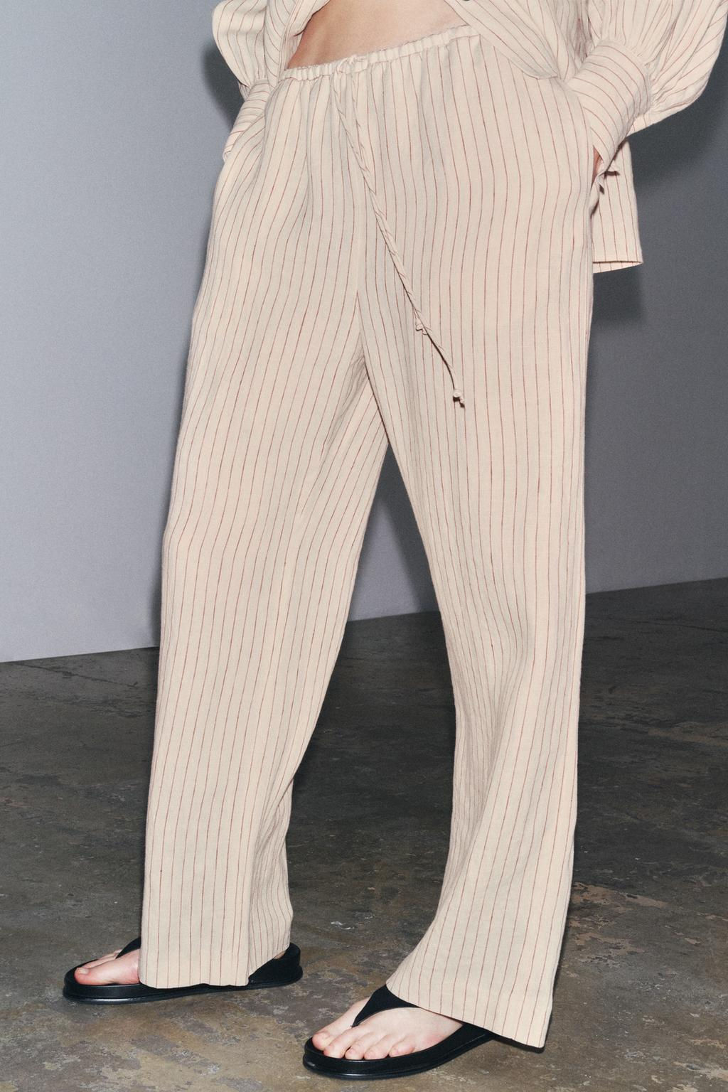 ZW COLLECTION 100% LINEN TROUSERS - Zara фото 6