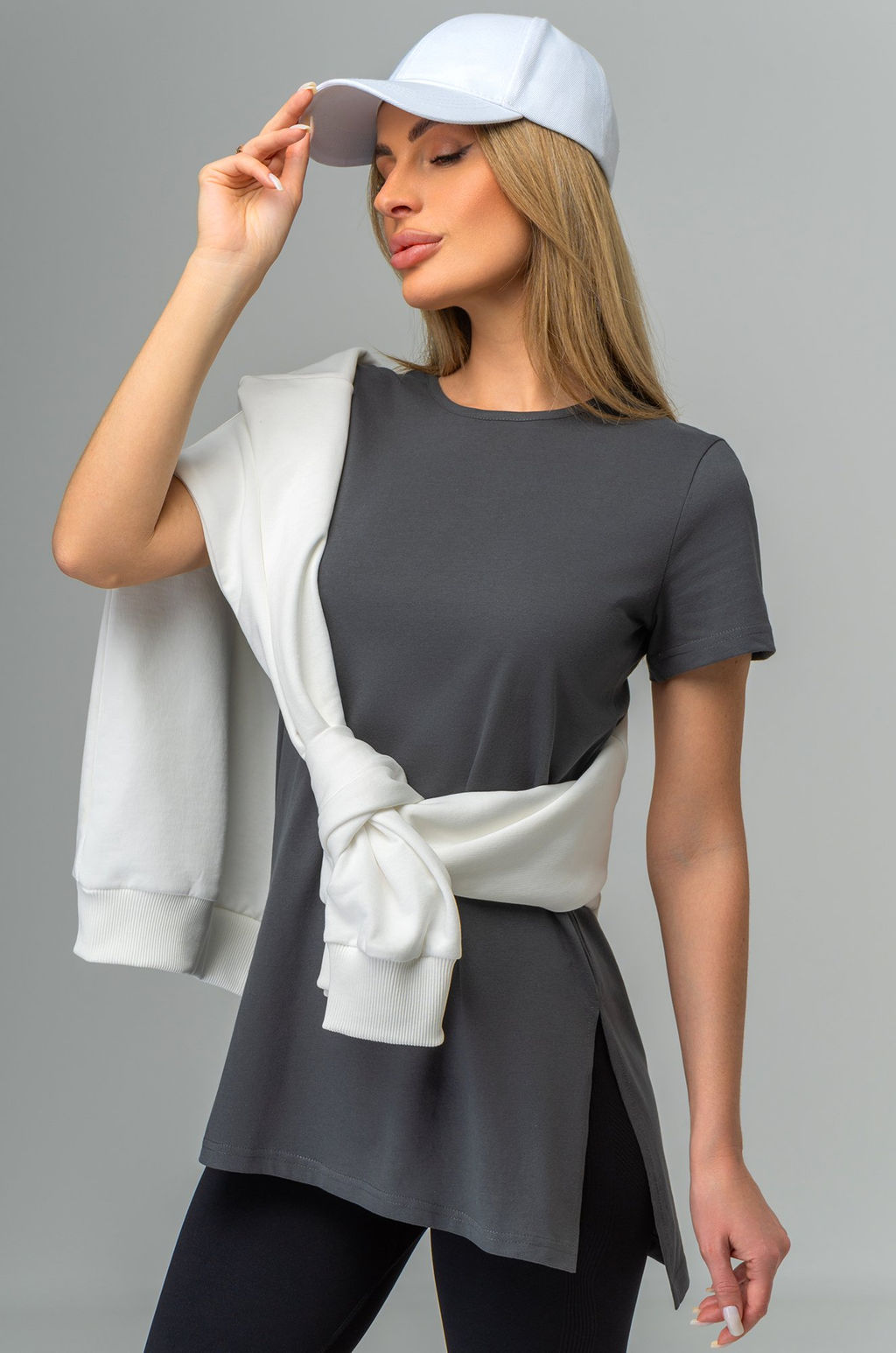 Удлиненная женская футболка с разрезами Happyfox - Happy fox фото 14