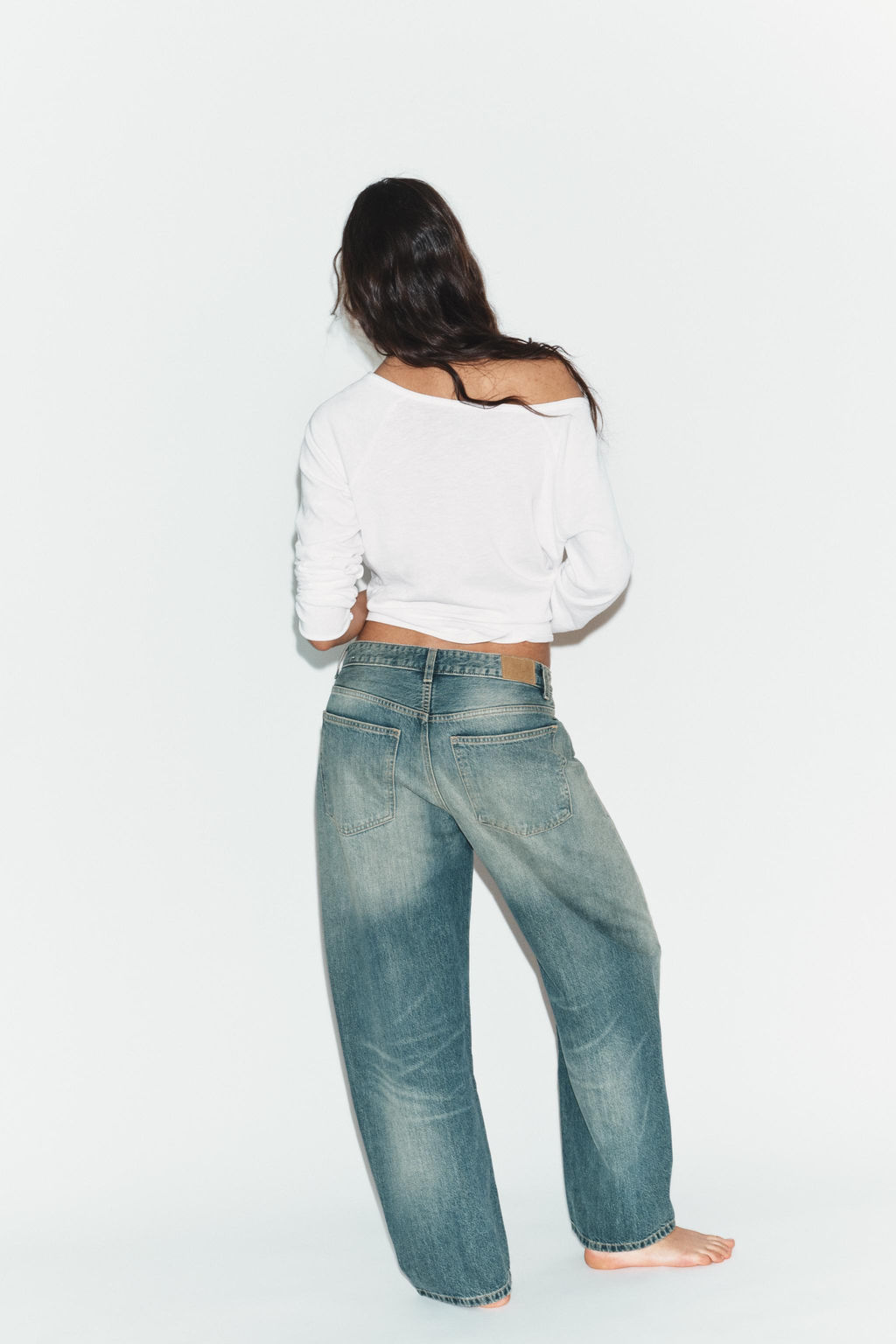 JEANS TRF BAGGY BALLOON TIRO MEDIO / Azul lavado - Zara фото 12