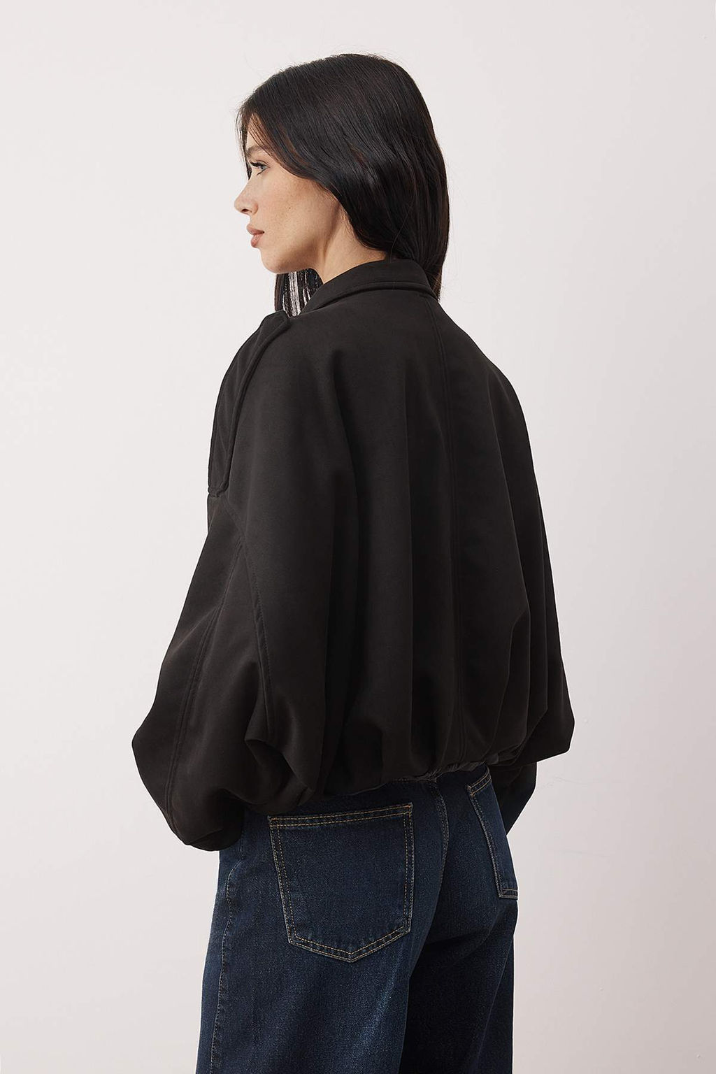 Siyah Oversize Kal?p Suet Bomber Ceket Mont TWOAW26MO00172 - Trendyolmilla фото 10