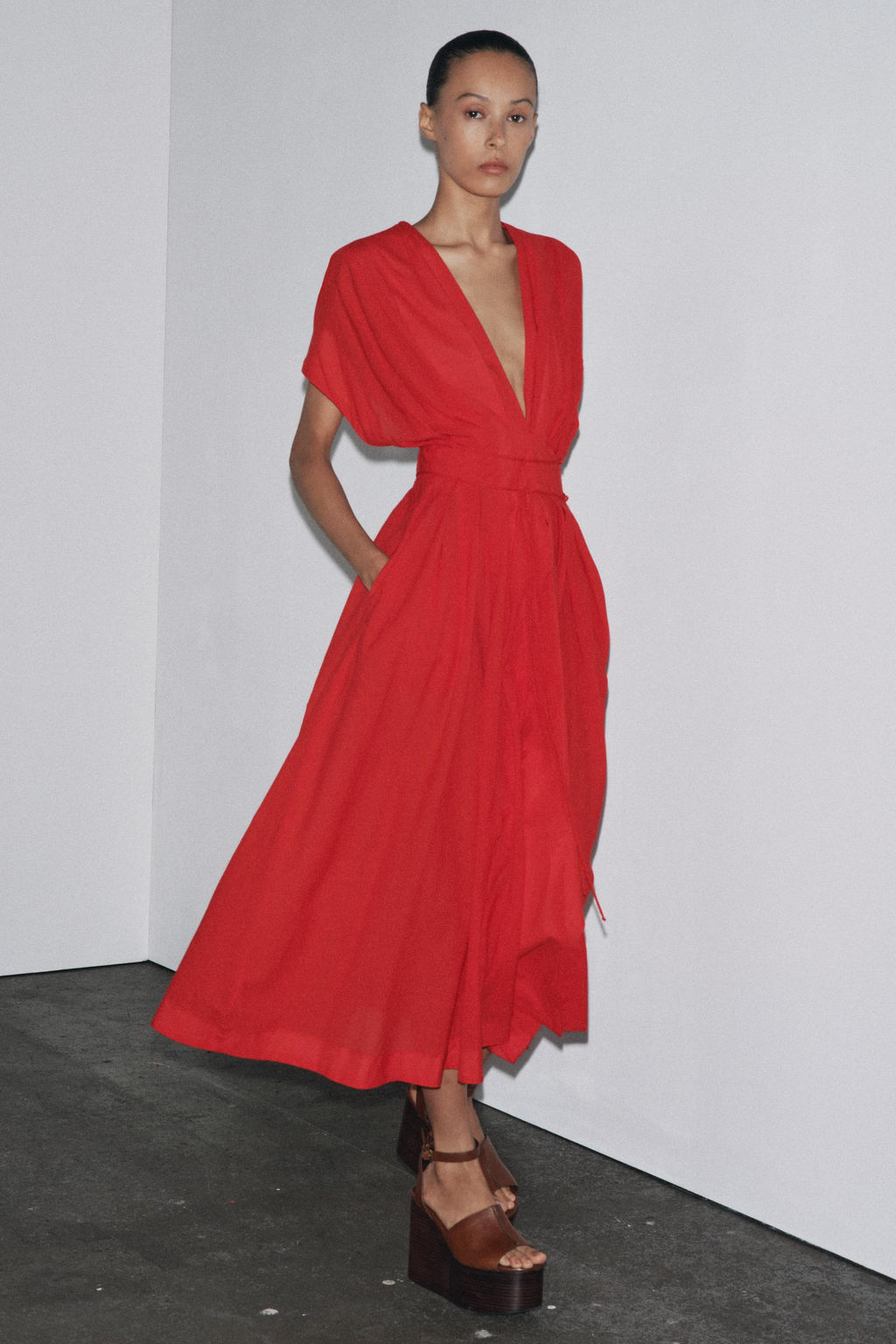 ZW COLLECTION MIDI DARTED DRESS