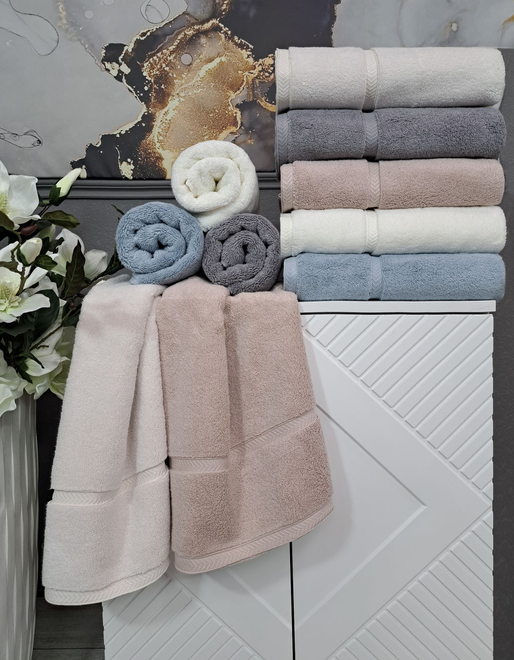 Полотенце Perla (деним платина) 50х90см