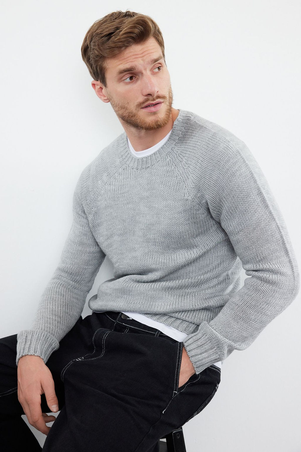 TRENDYOL MAN Kiremit Slim Fit Dar Kesim Bisiklet Yaka Reglan Kol Basic Triko Kazak TMNAW25KZ00000 - Trendyolmilla фото 49