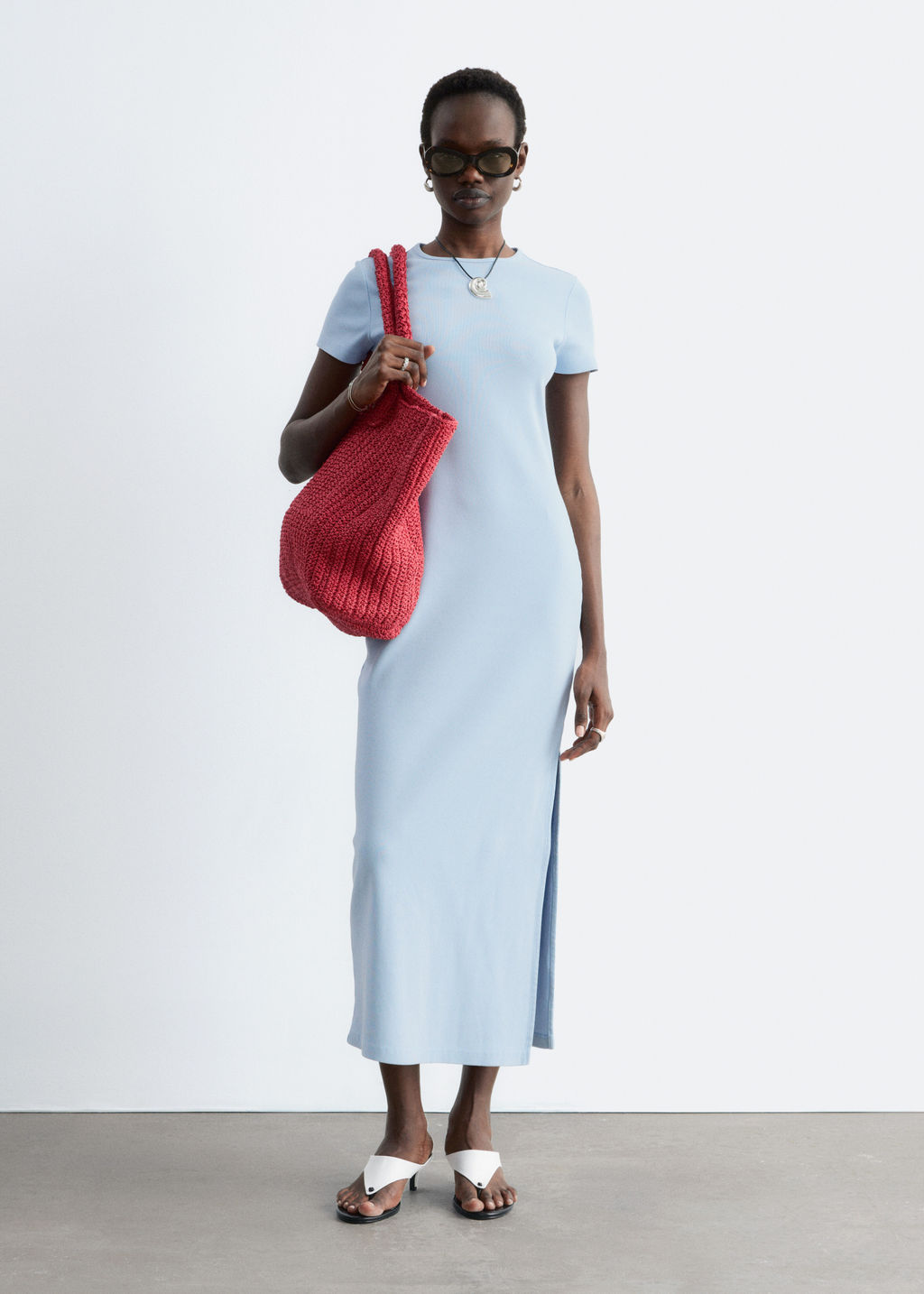 Vestido de punto de largo midi - H&m фото 8