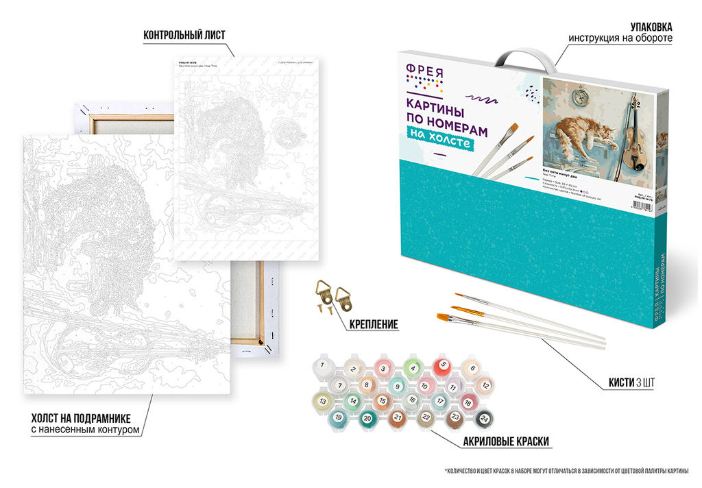 ФРЕЯ PNB/R1 №76 Набор для раскрашивания по номерам 40 х 50 см Без пяти минут два  фото 5