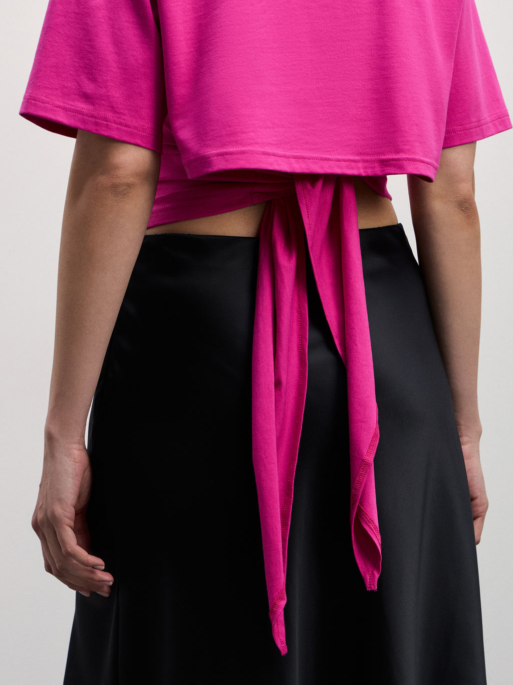 Футболка из хлопка с завязкой на спине / Zarina  фото 7