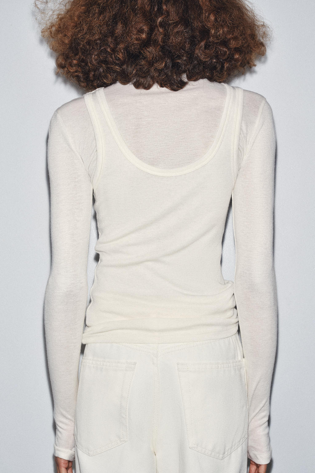 HIGH NECK LAYERED T-SHIRT - Zara фото 3