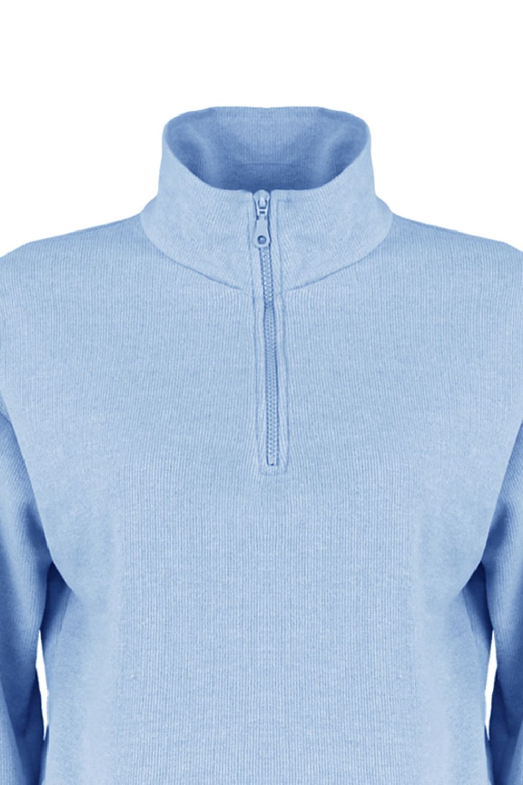 Mavi Selanik/Triko Gorunumlu Fermuarl? Yaka Regular/Normal Kal?p Orme Sweatshirt TWOAW22SW0732