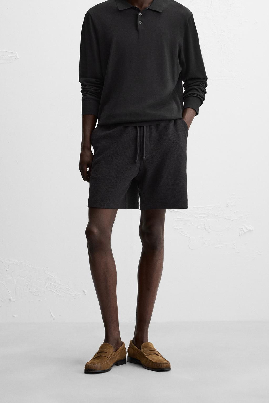 TEXTURED JOGGER BERMUDA SHORTS - Zara фото 11